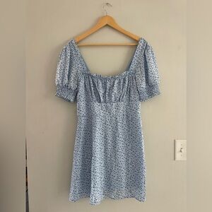 Trixxi Light Blue & White Floral Mini Dress